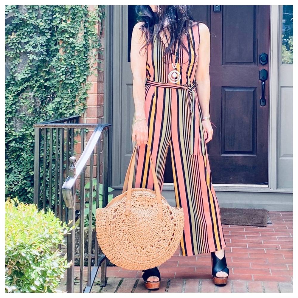 MOST FABULOUS STRIPED TANK ANKLE JUMPSUIT - Picture 3 of 9